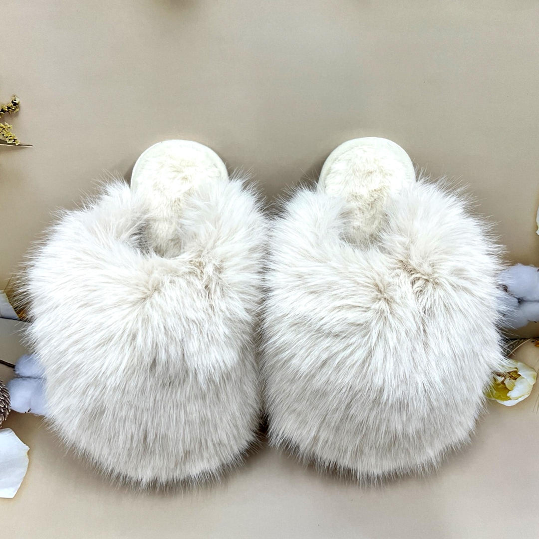 Ladies Faux Fur Pom Pom Slippers Super Soft Cushion Insole Non-shedding Best Durable Eva Anti-Slippery Sole UK Size 3-8