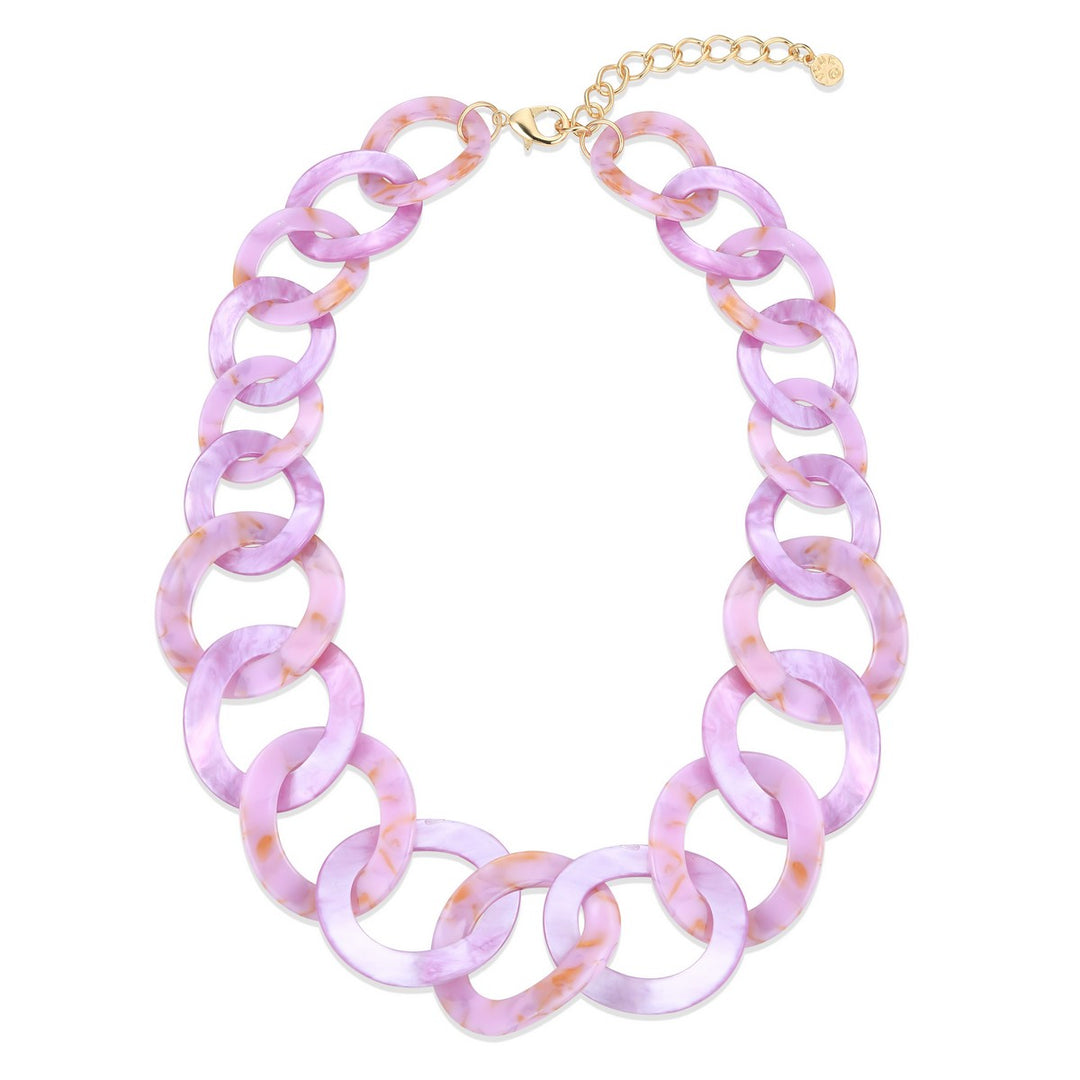 Marble Pattern Hallow Circle Necklce