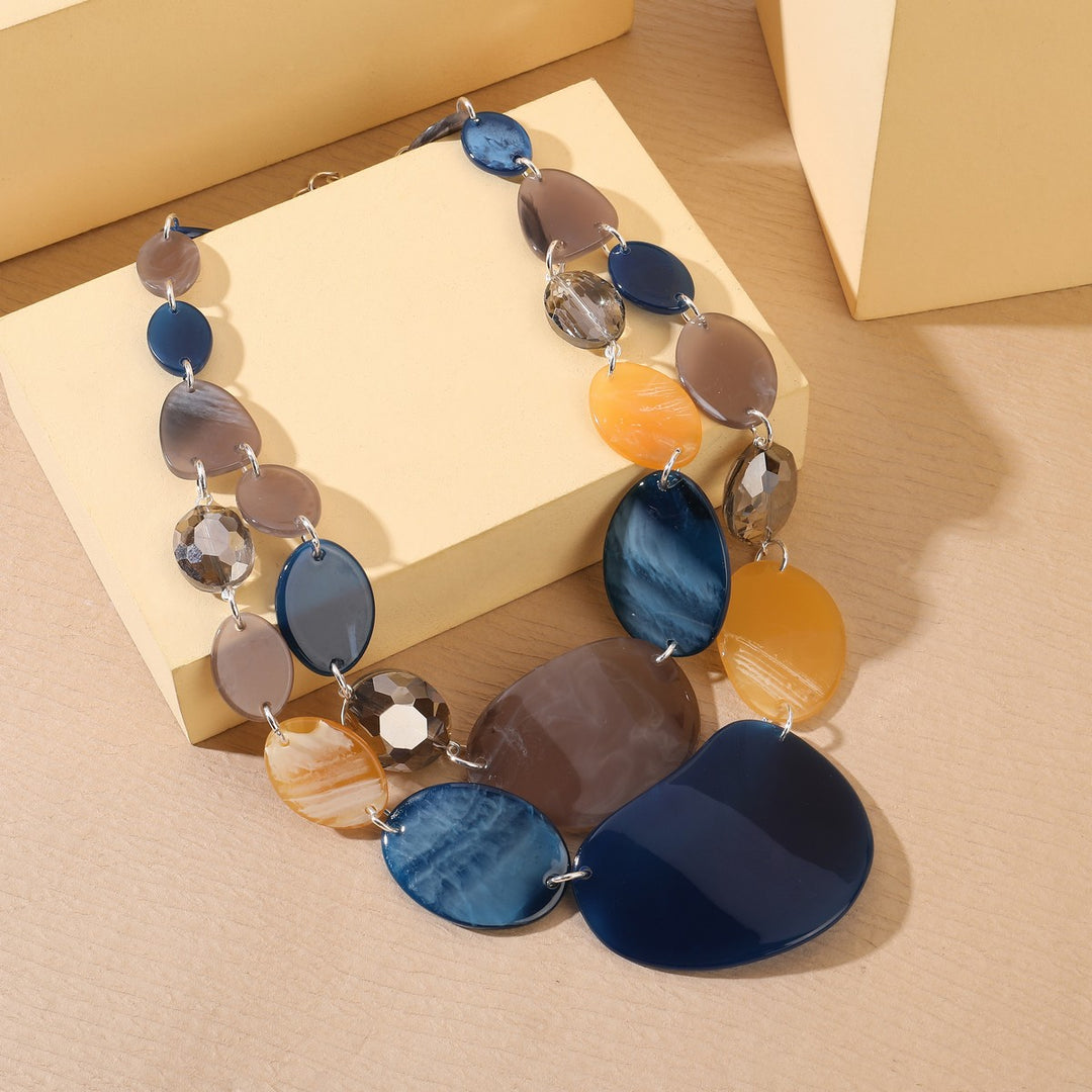 Multishapes Stone Effect Necklace