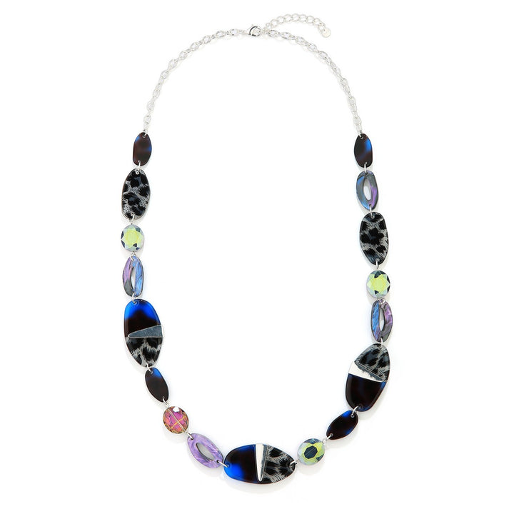 Multishapes Beads In A Row Necklace