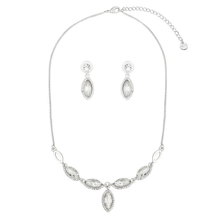 Tear Drop Diamante Necklace Set