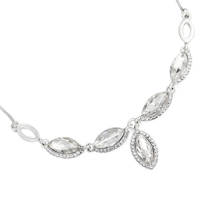 Tear Drop Diamante Necklace Set