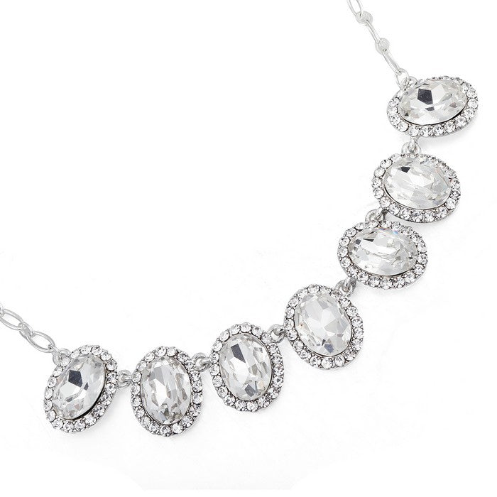 Round Diamond With Diamante Chain Necklace Set