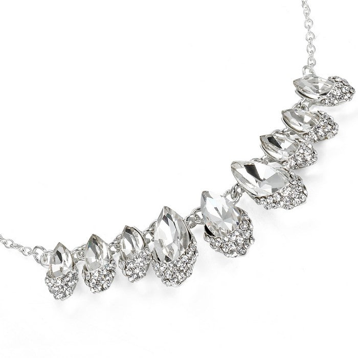 Eye Shape Diamond Necklace Set