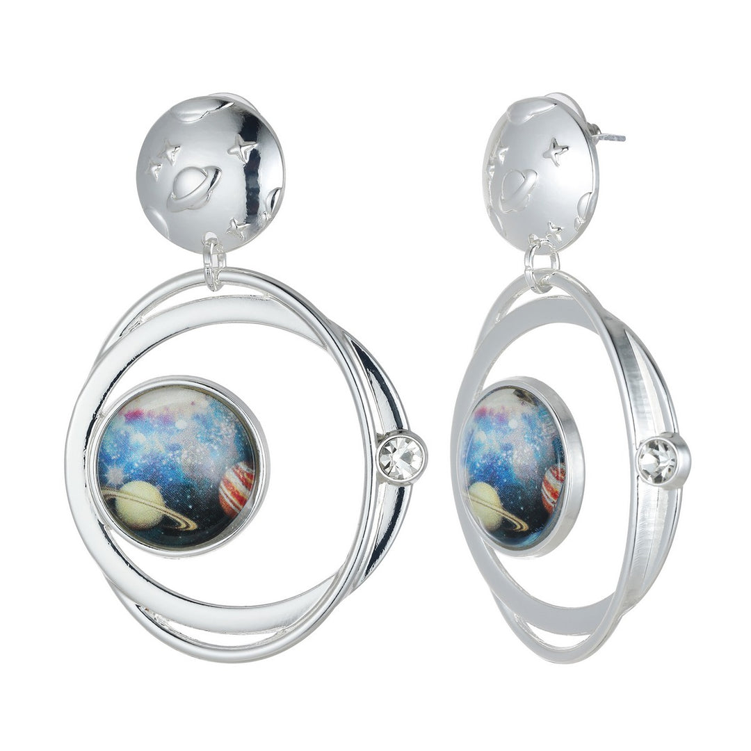 Sky Planet Print Dangling Earrings