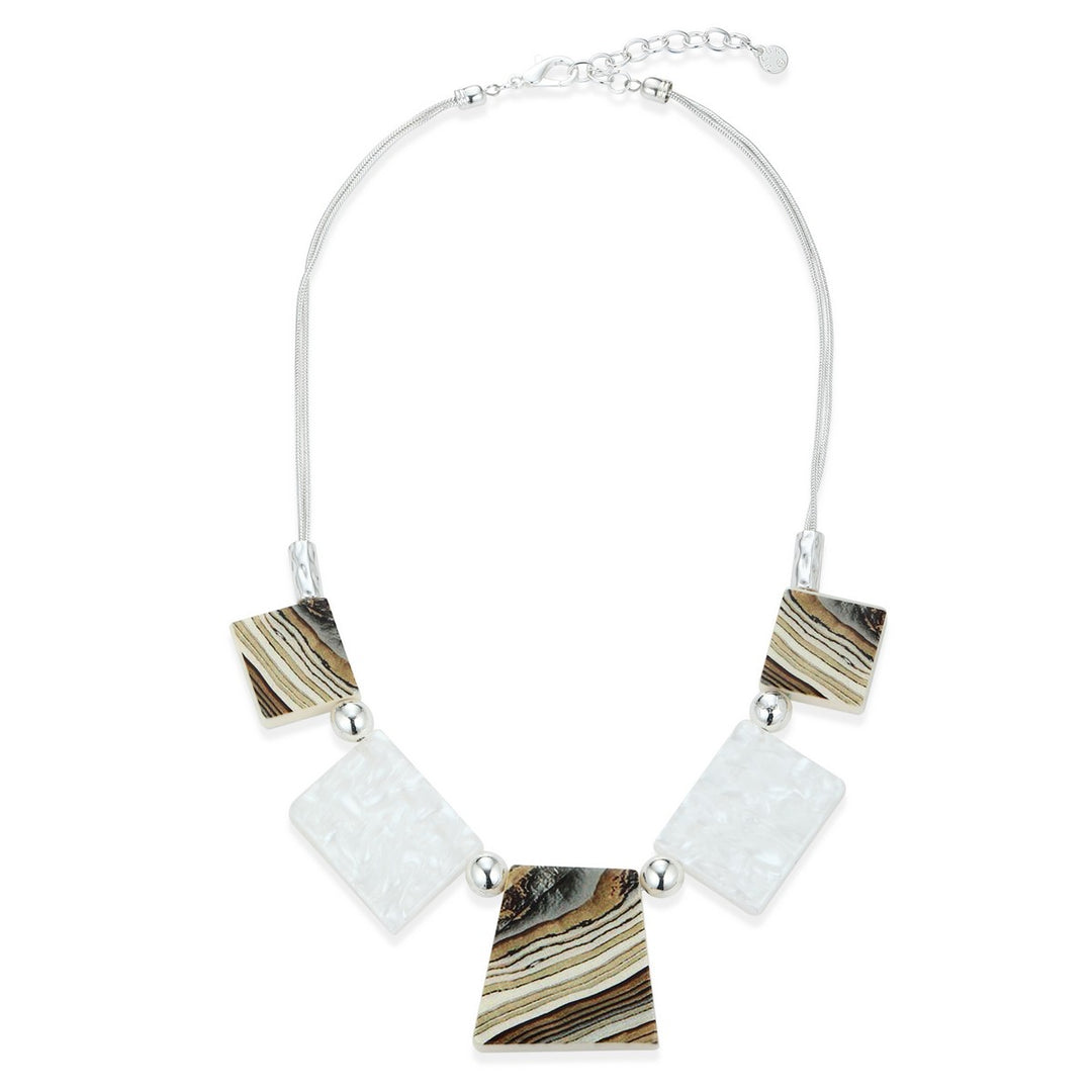 Square Marble Effect Necklace