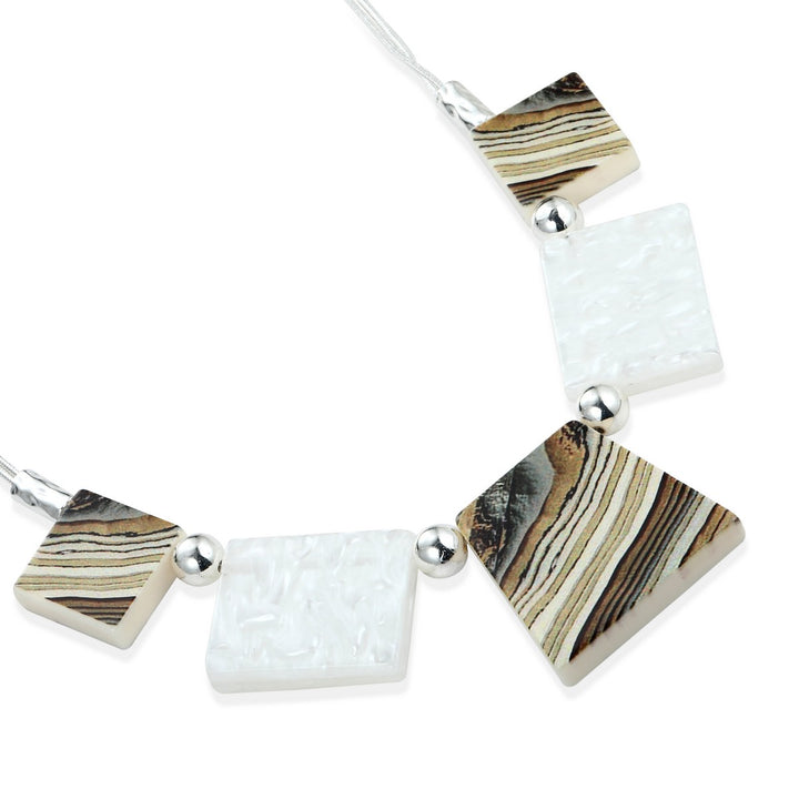 Square Marble Effect Necklace