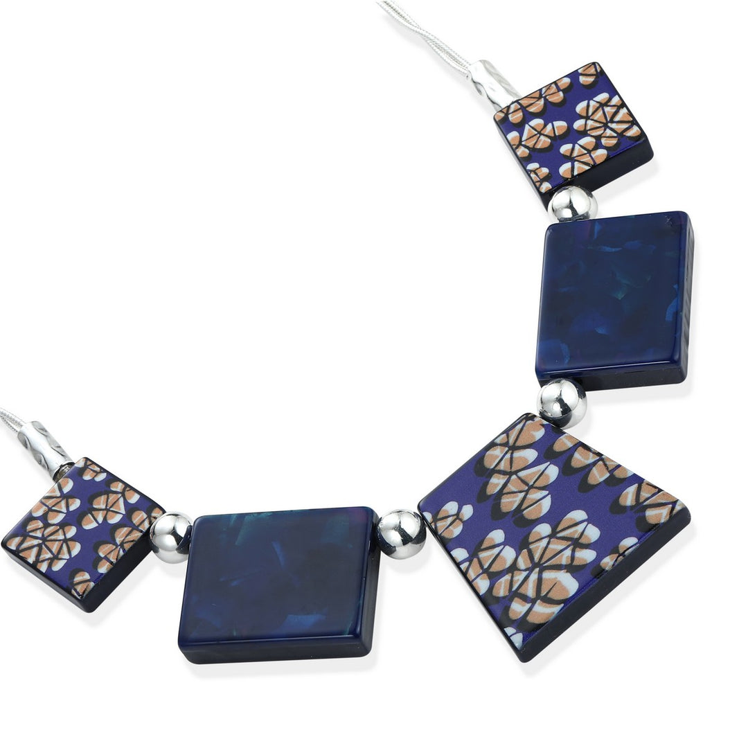 Square Marble Effect Necklace