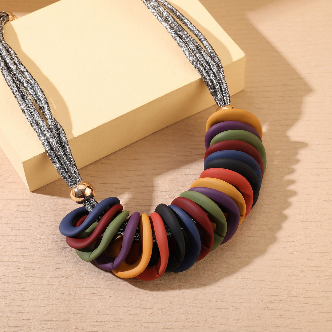 Different Colour Disks Necklace