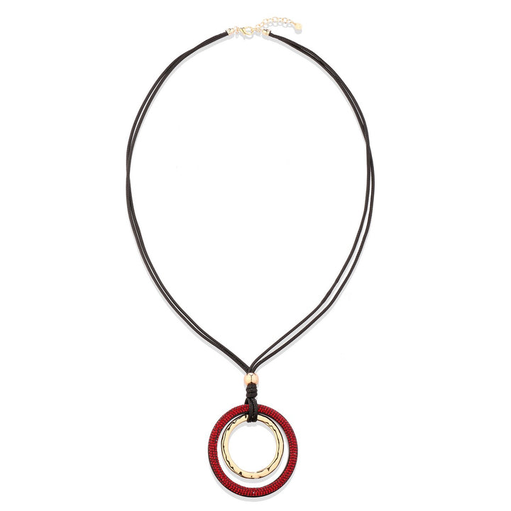 Tick Two Circles Pendant Necklace