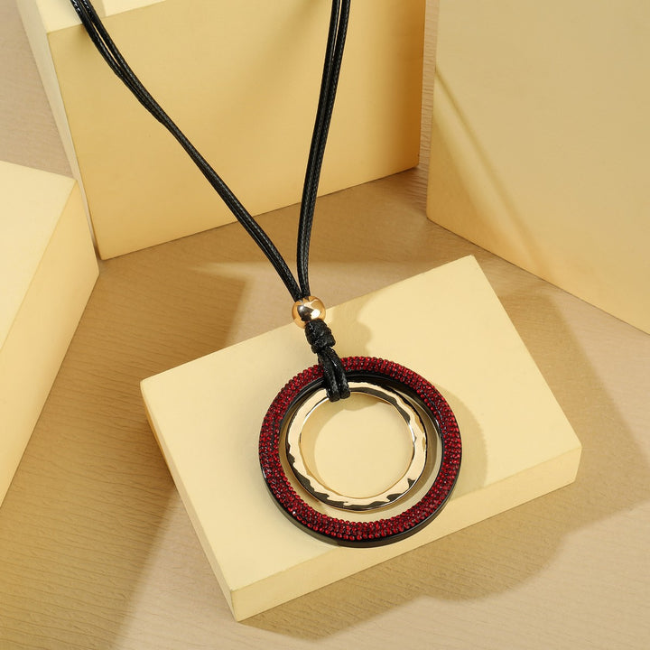 Tick Two Circles Pendant Necklace