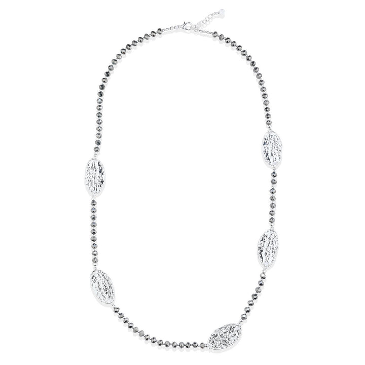 Oval With Crystal Beads Necklace