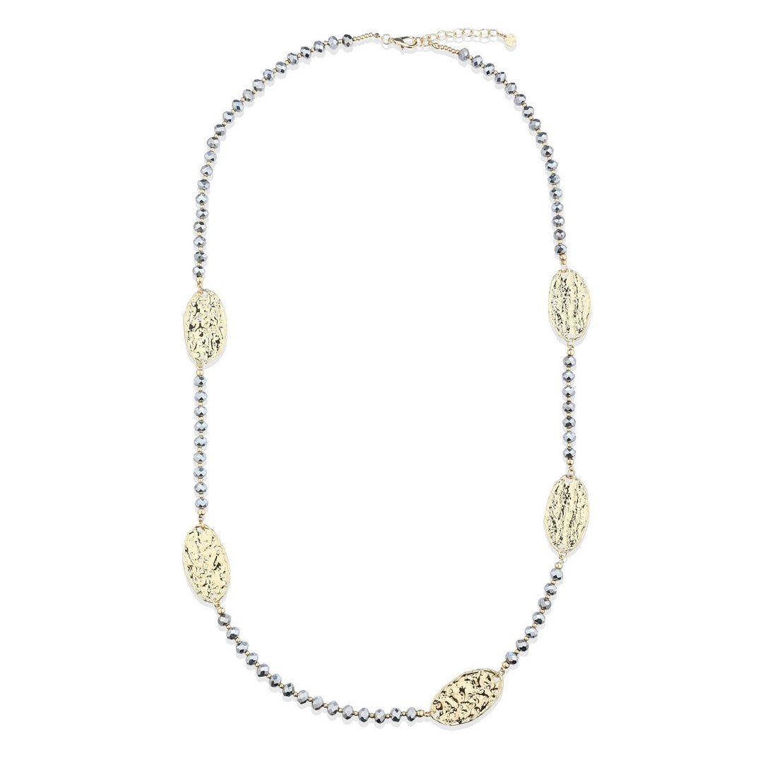 Oval With Crystal Beads Necklace