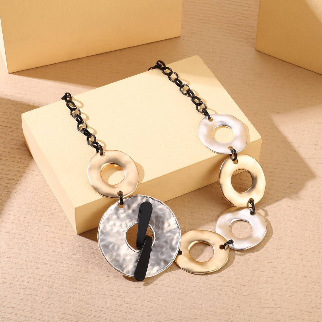 Metal Circles In A Chain Necklace