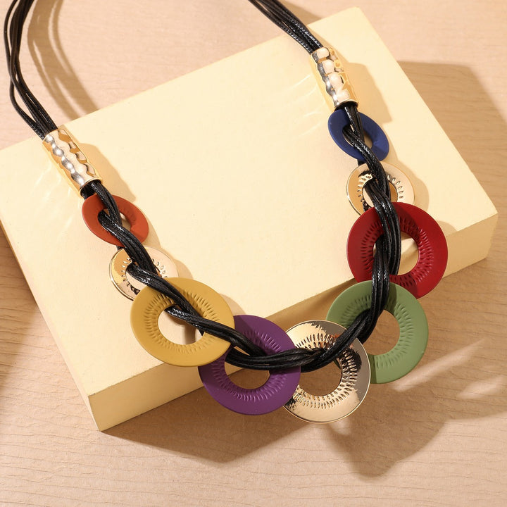 Muliple Disks Chord Necklace