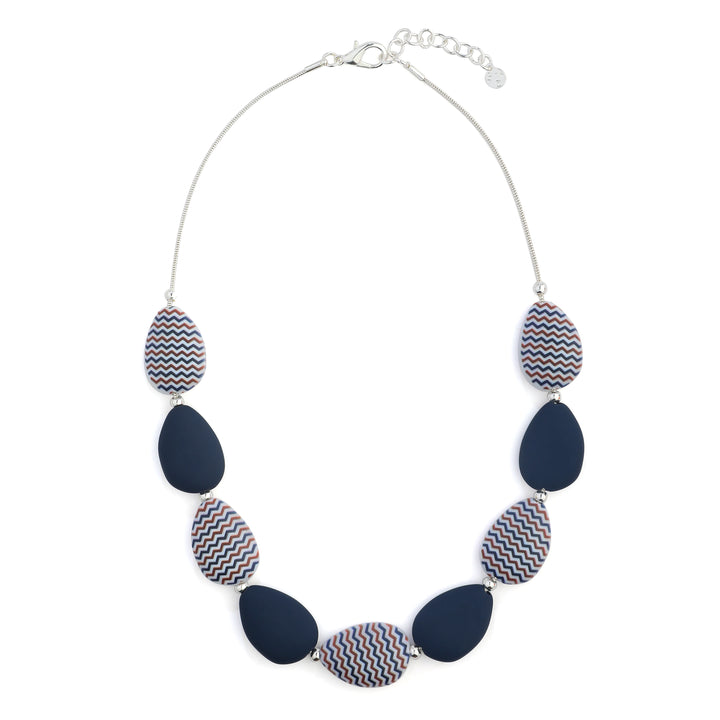 Patterned Oval Beads Necklace