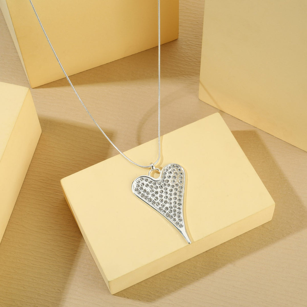 Long Heart Pendant Necklace