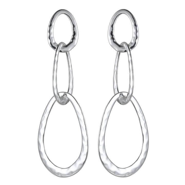 Long Three Ovals Earrings