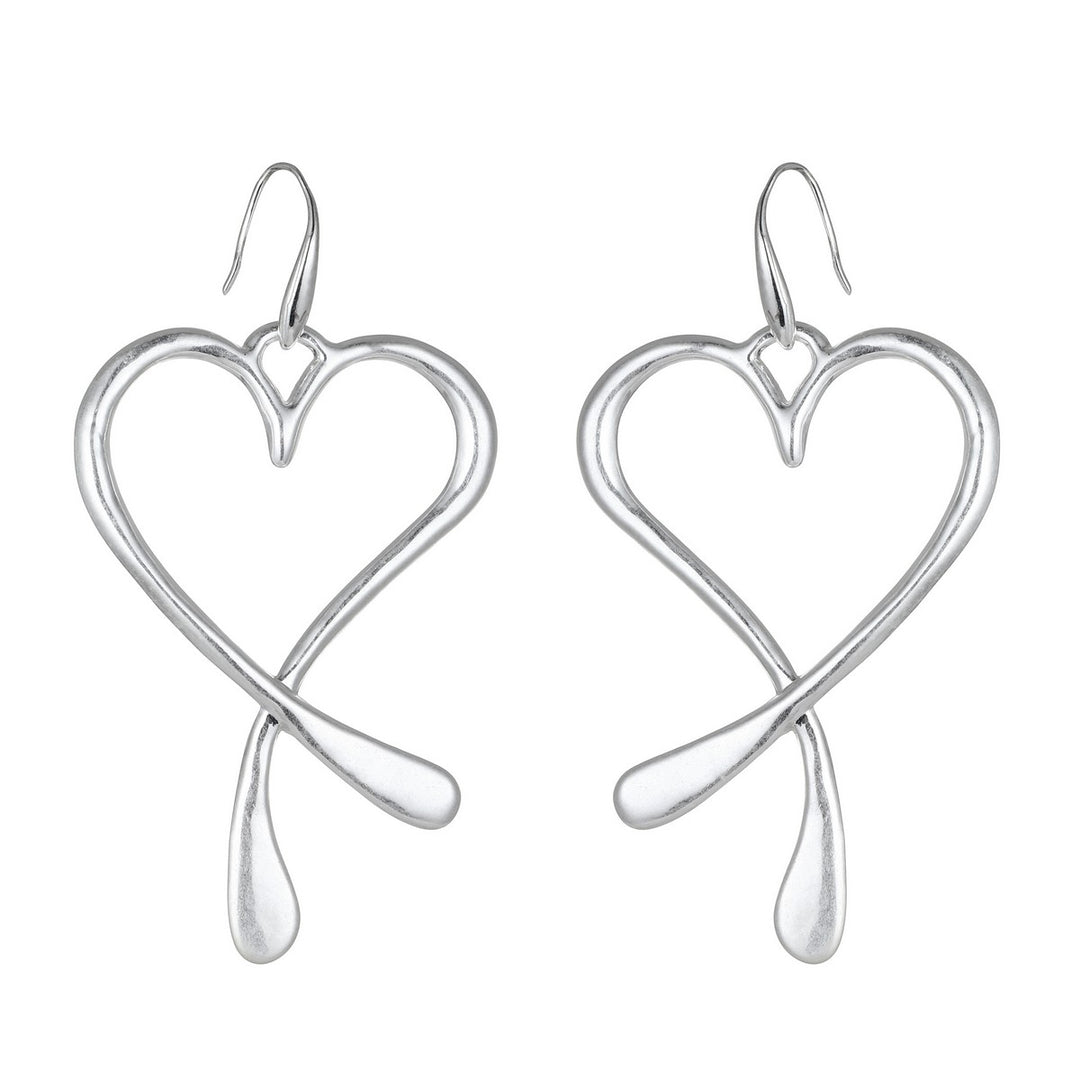 Dangling Big Heart Earrings