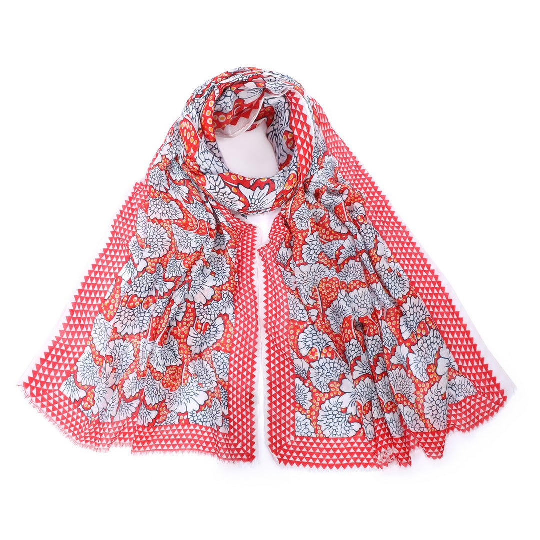 Flower Print Cotton Scarf