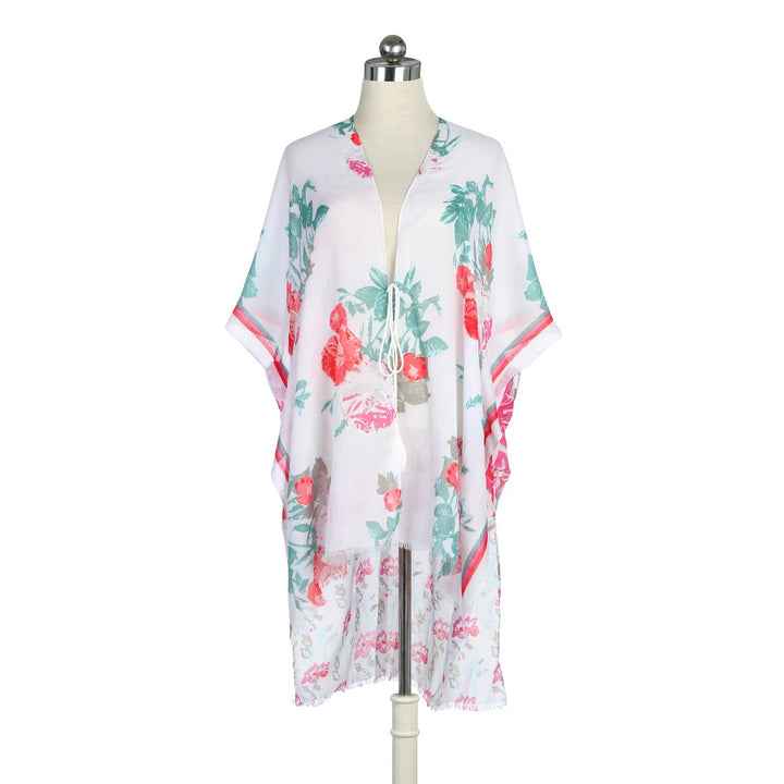 Water Paint Print Summer Kimono