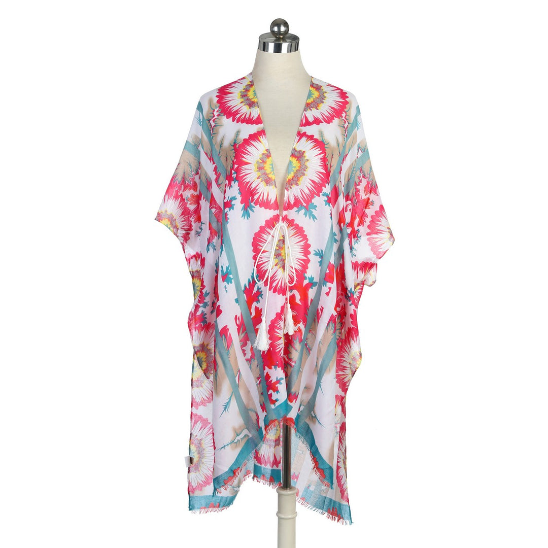 Big Flower Print Summer Kimono