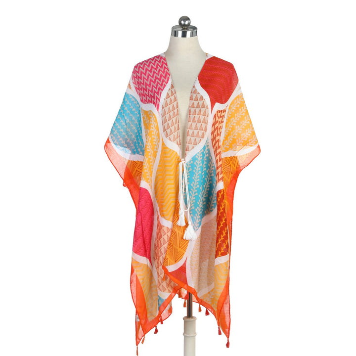 Triangle And Zigzag Pattern Summer Kimono