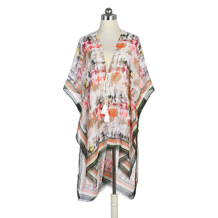 Glare Effect Water Print Summer Kimono