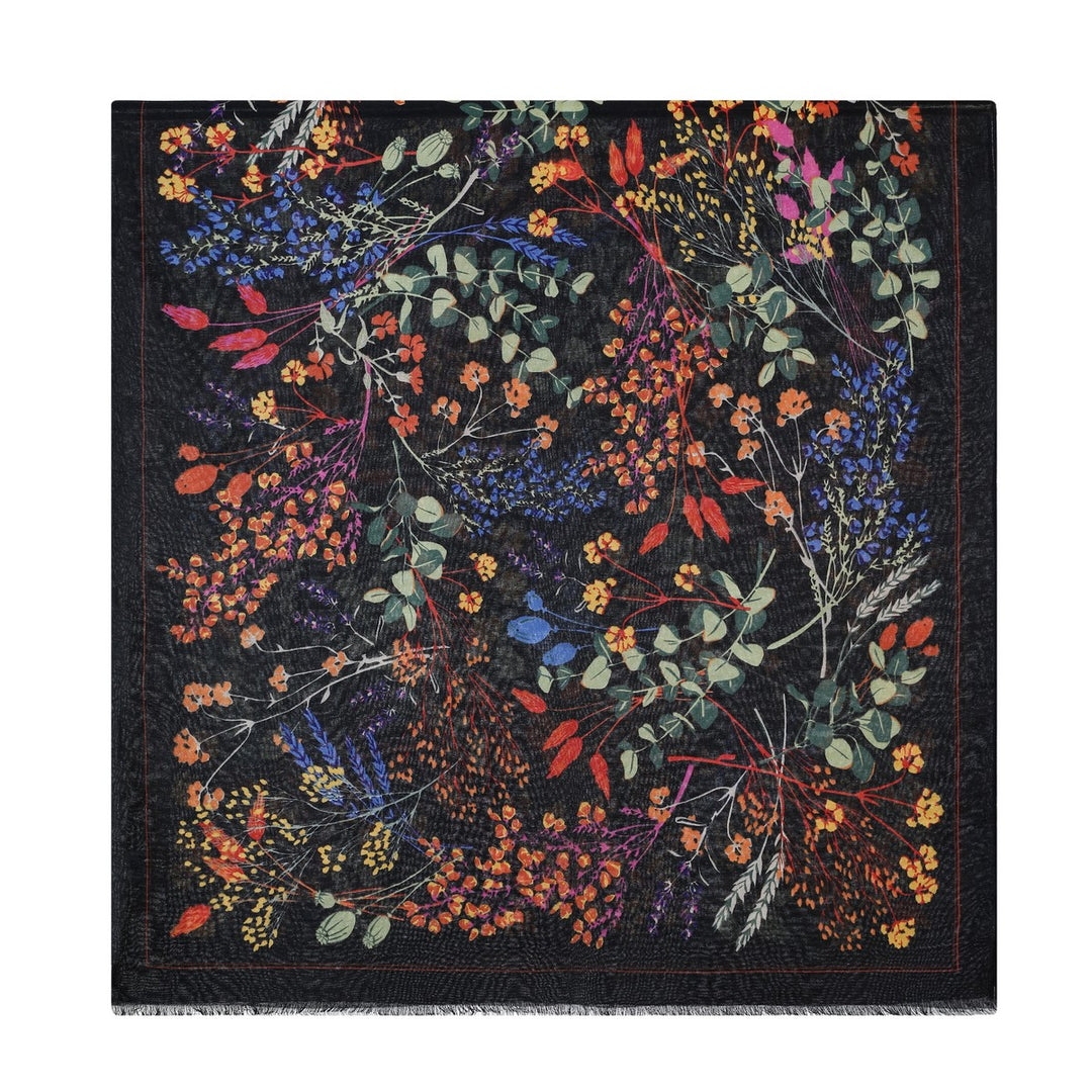 Colourful Leaves Print Scarf