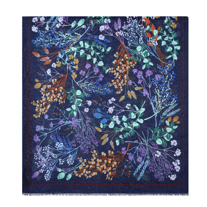 Colourful Leaves Print Scarf