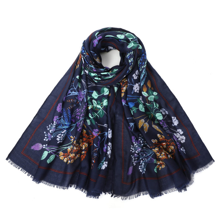 Colourful Leaves Print Scarf