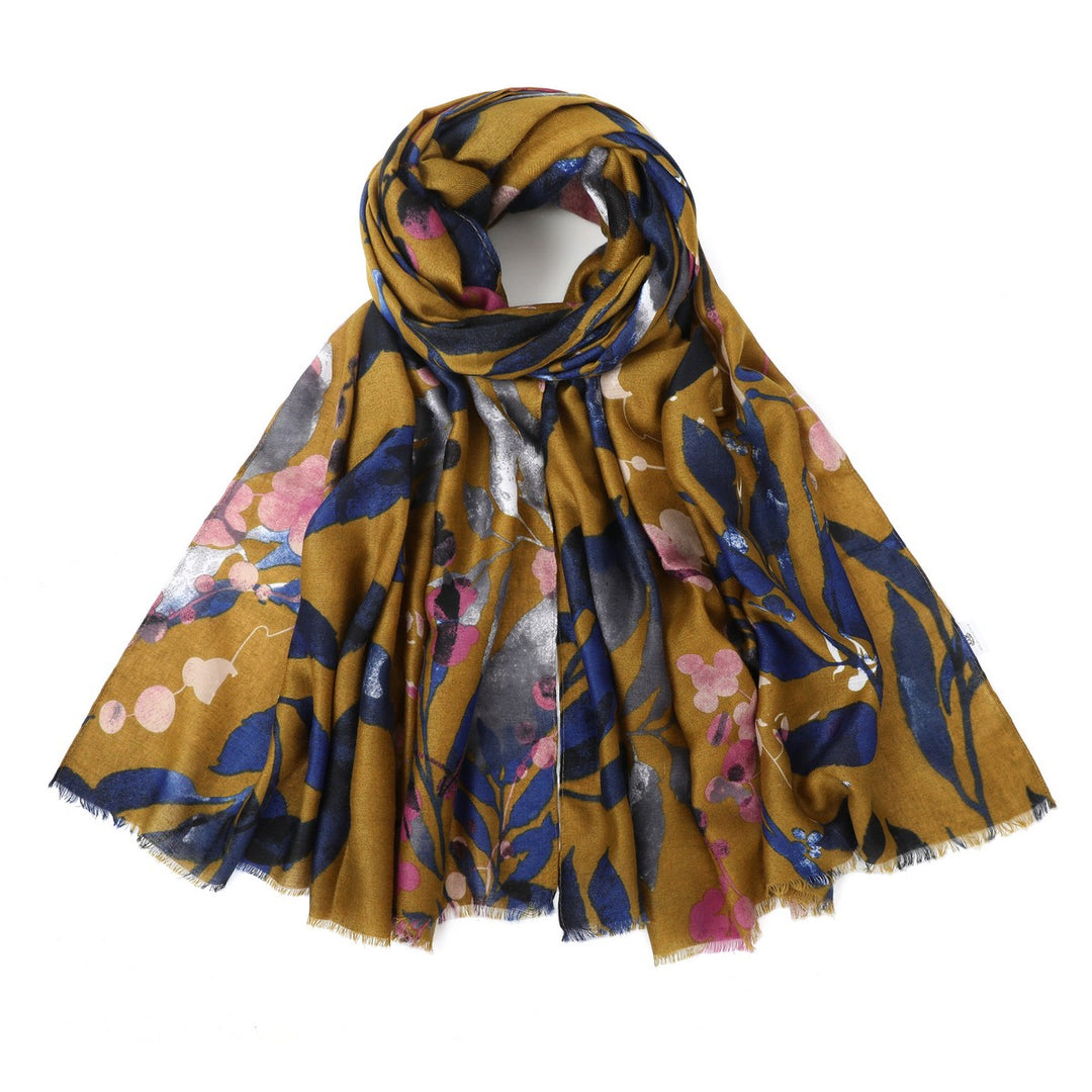 Leaves And Braches Print Scarf