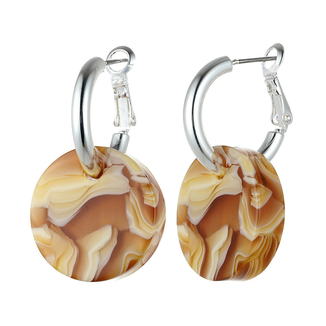 Circle Marble Print Earrings