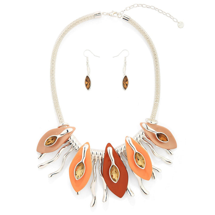 Large Petal With Eye Necklace Set