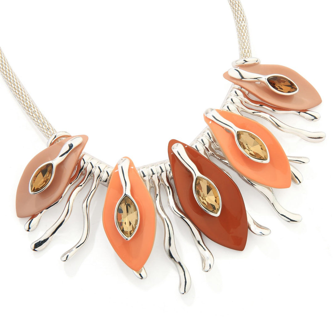 Large Petal With Eye Necklace Set