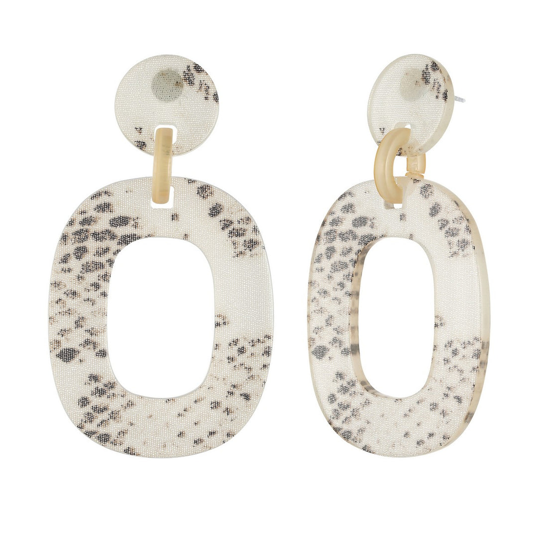 Hallow Oval Dangling Earrings