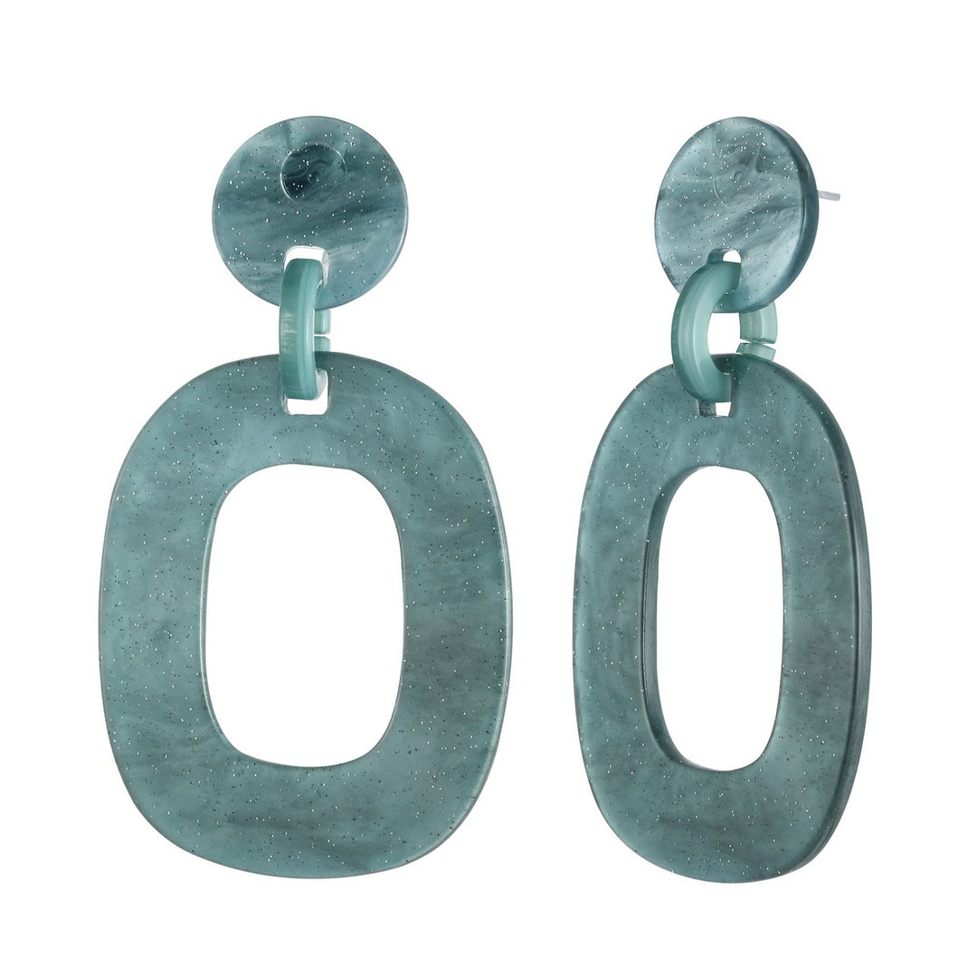 Hallow Oval Dangling Earrings