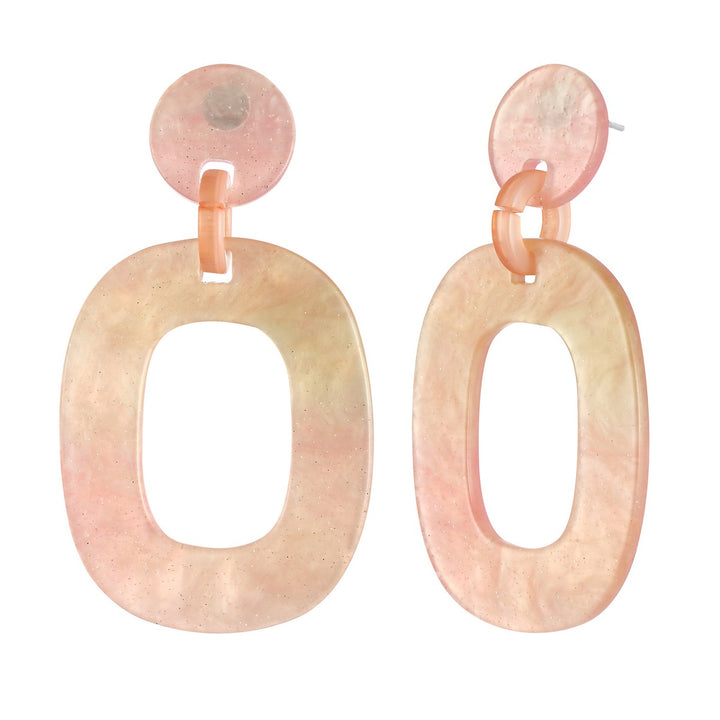 Hallow Oval Dangling Earrings