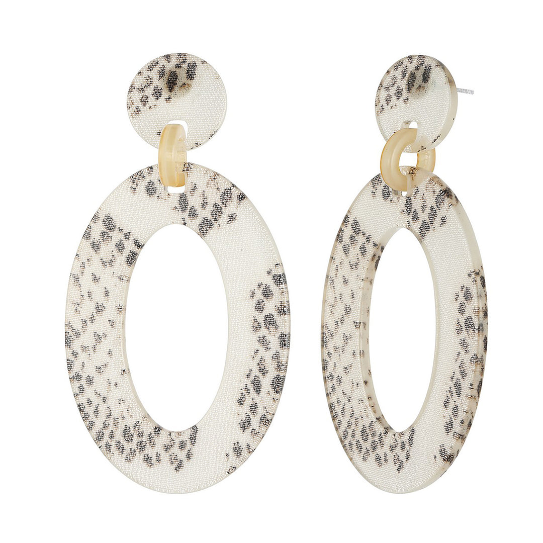 Oval Hallow Dangling Earrings