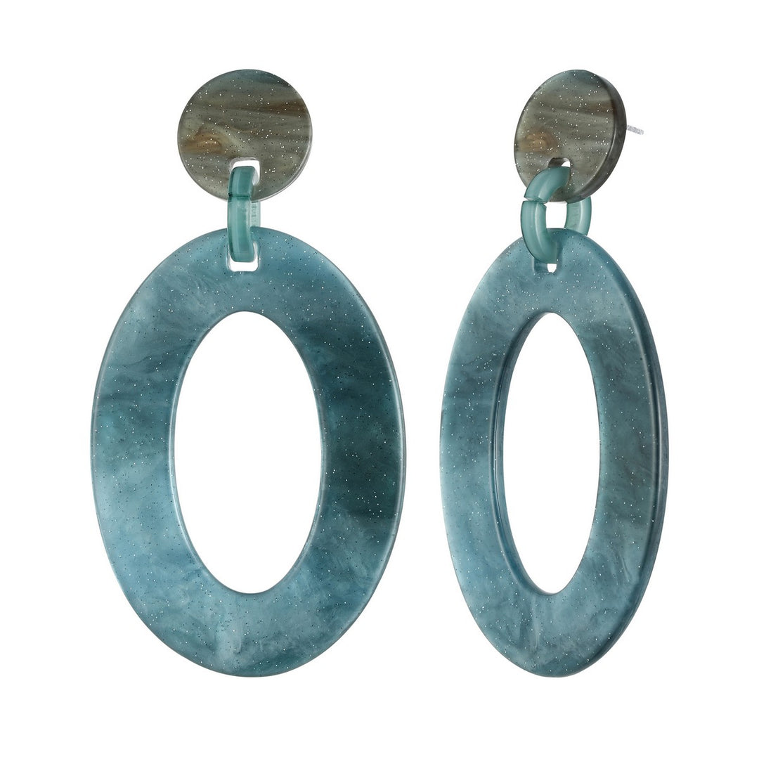 Oval Hallow Dangling Earrings