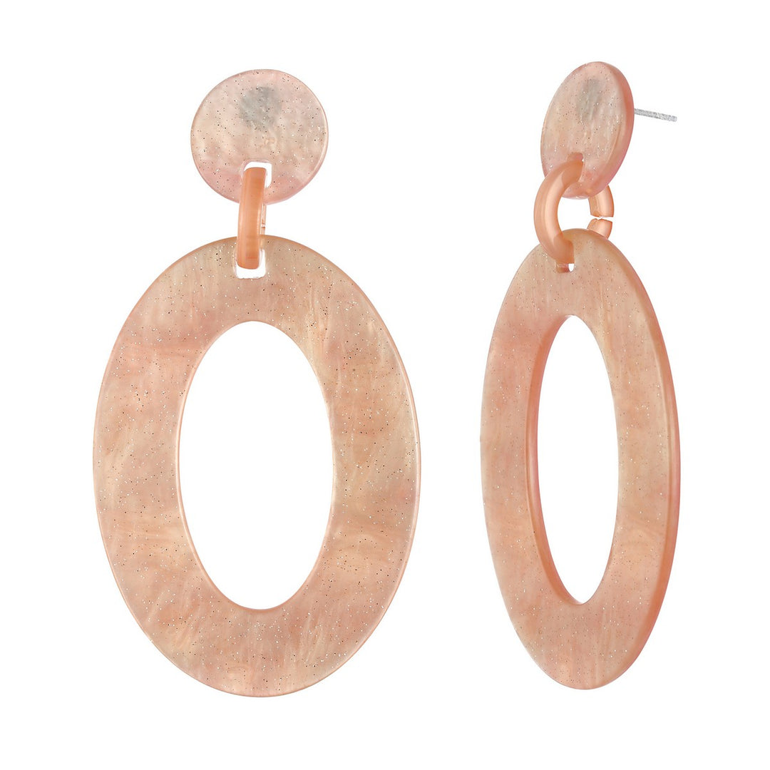 Oval Hallow Dangling Earrings