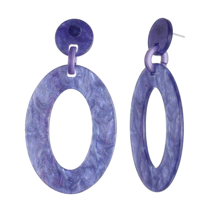 Oval Hallow Dangling Earrings