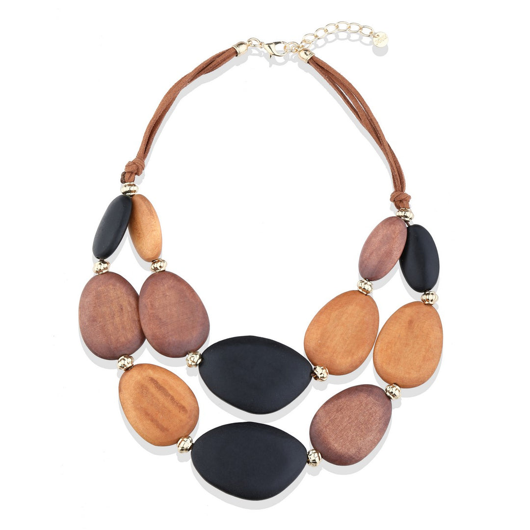 Wooden Effect Beads Neckalce