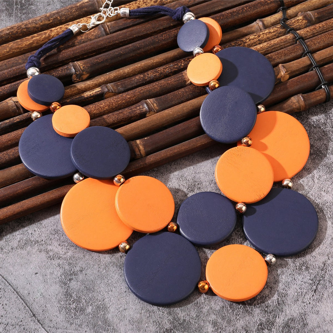 Mulitple Wooden Circles Necklace