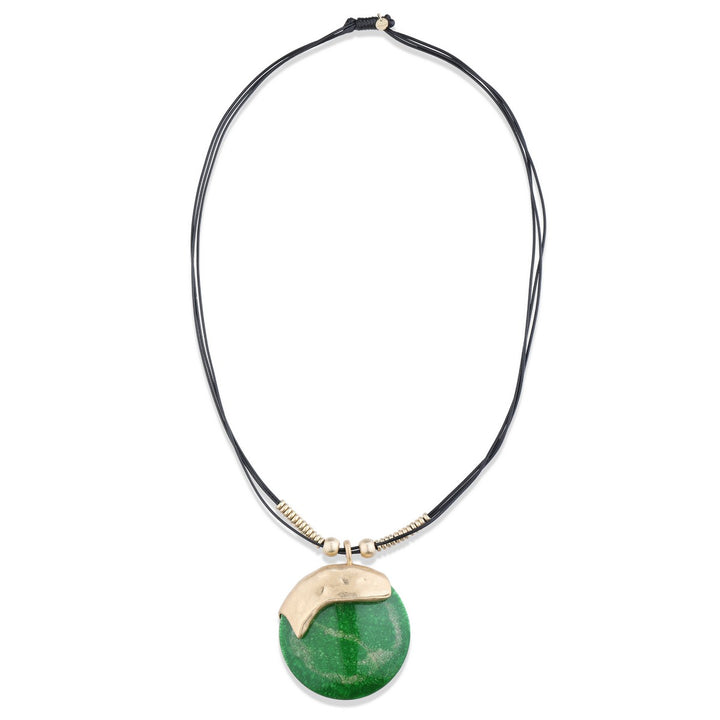 Raisin Green Circle Pendant Necklace