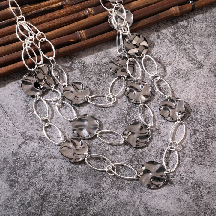 Hallow And Metal Circles Necklace