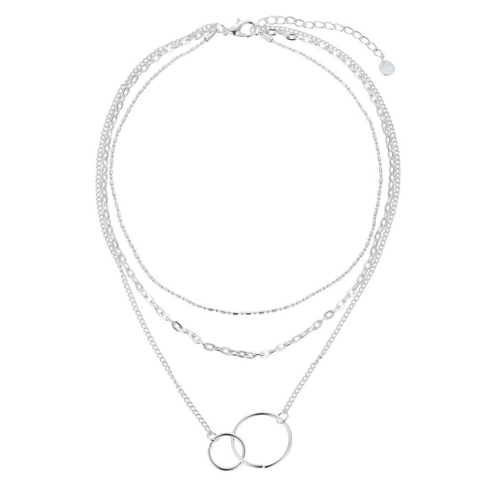 Double Circle Pendant Style Necklace