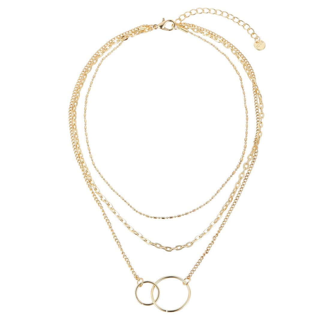 Double Circle Pendant Style Necklace