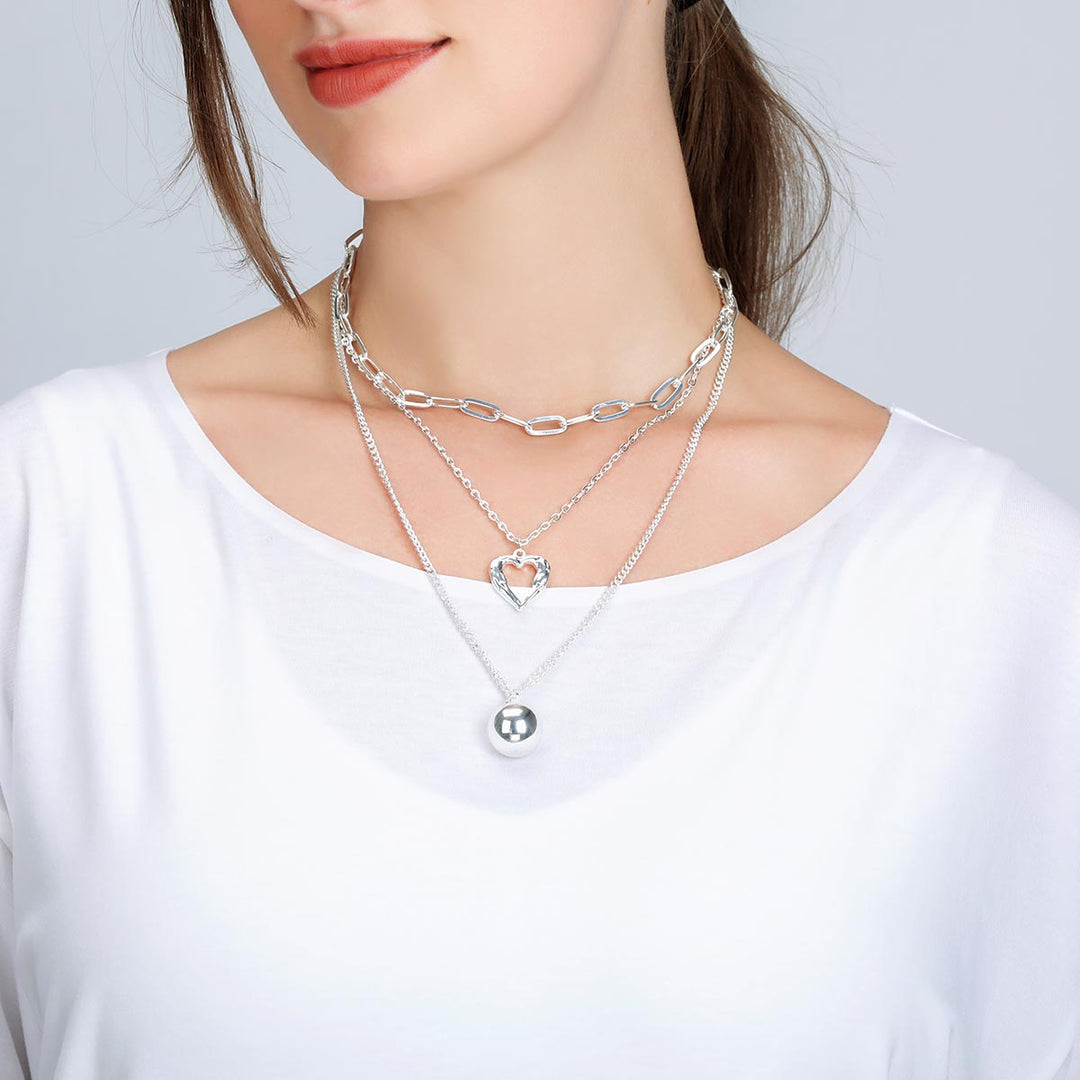 Three Pendants Chain Necklace