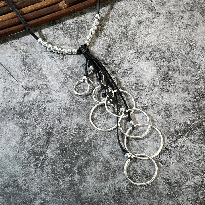 Multiple Circle Dangling Necklace